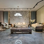 Beige Leather Sofa Set with Diamond Quilted Craftsmanship & Pyramid Studded Gold Stainless Steel Trim